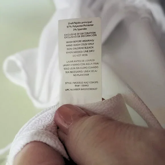 Freshwater White Eyelet-Trim Racerback Swim Cover-Up Dress Size 2X - Picture 5 of 5